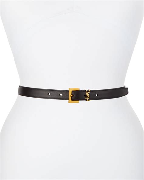 mens ysl belts|saint laurent monogram leather belt.